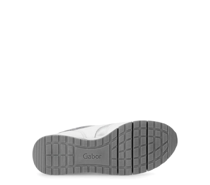 Baskets blanc/argent en cuir