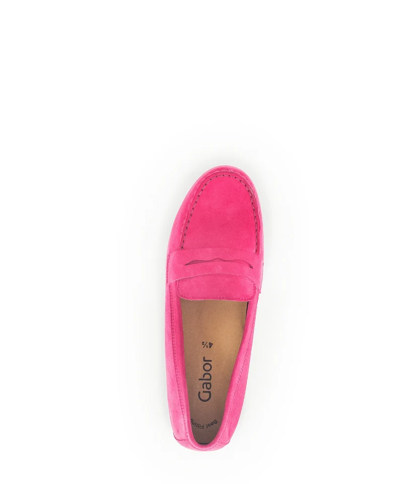 Mocassins fuchsia en cuir
