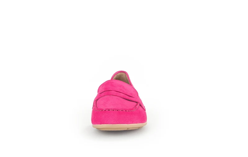 Mocassins fuchsia en cuir