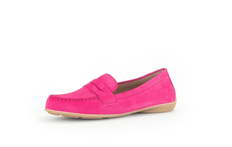 Mocassins fuchsia en cuir