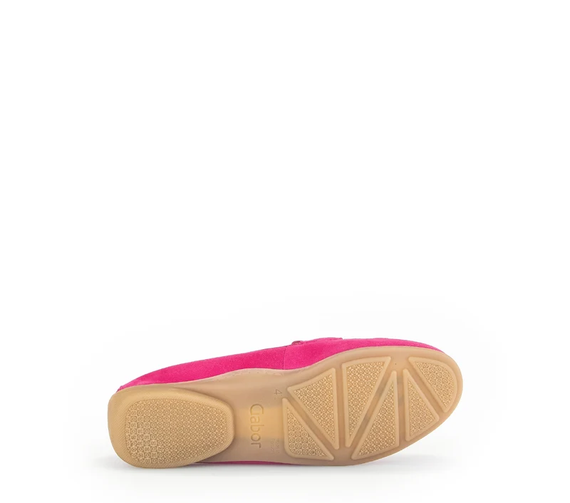 Mocassins fuchsia en cuir