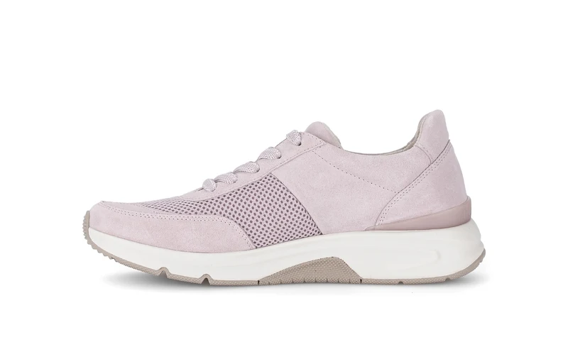 Baskets roses en nubuck et textile