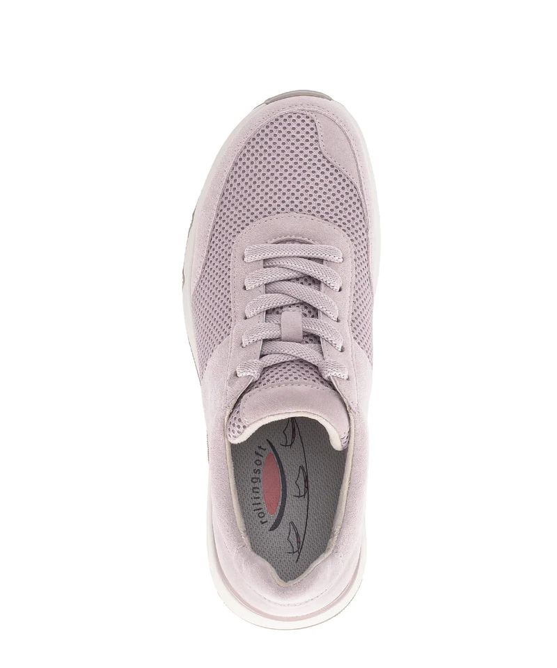 Baskets roses en nubuck et textile