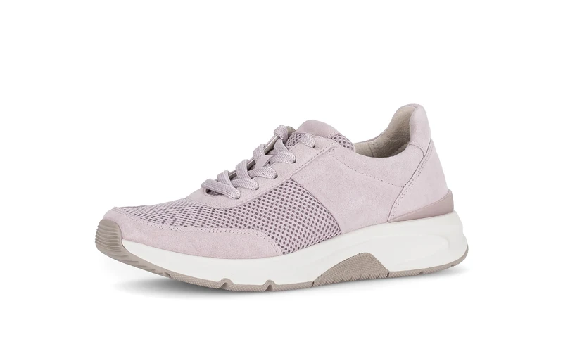 Baskets roses en nubuck et textile