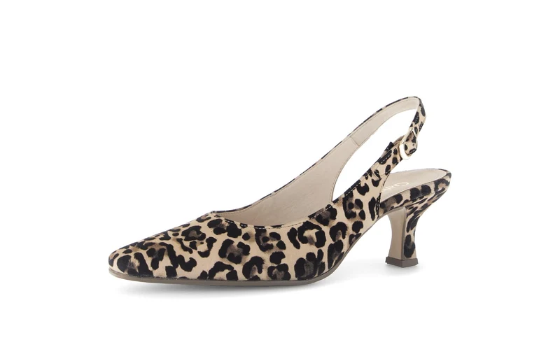 Escarpins brides arrière léopard en nubuck