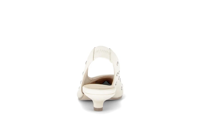 Brides arrière crème en cuir