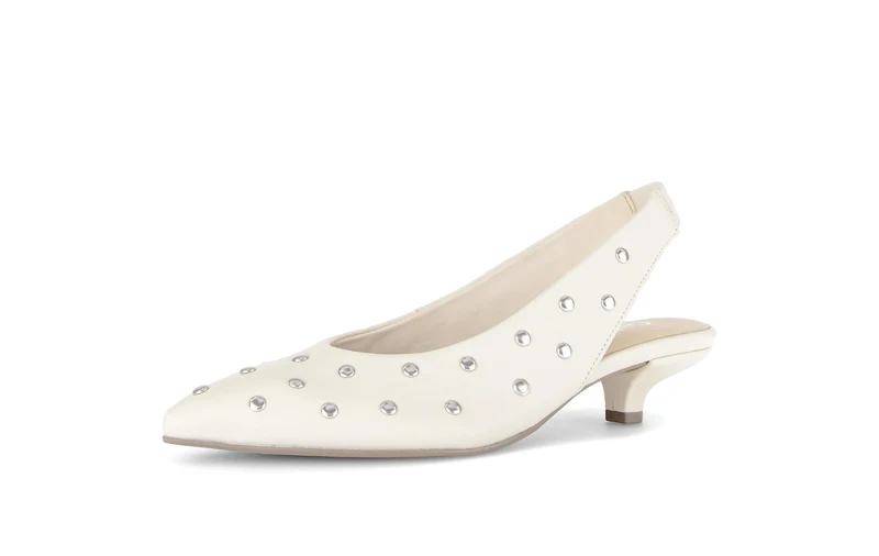 Brides arrière crème en cuir