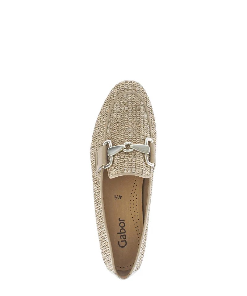 Mocassin beiges en cuir tressé