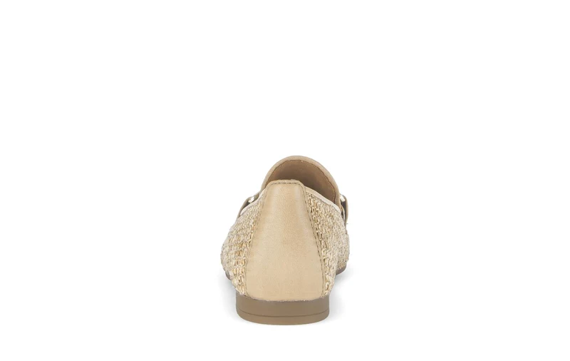 Mocassin beiges en cuir tressé