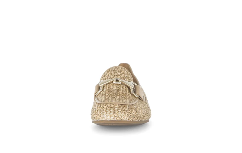 Mocassin beiges en cuir tressé