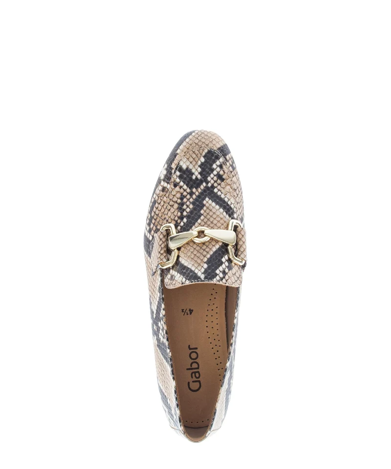 Mocassin léopard en cuir