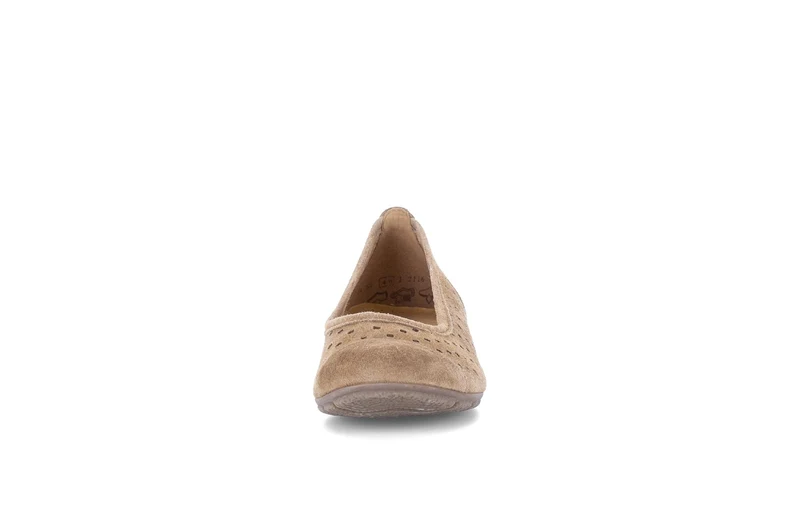 Ballerines perforées Cognac en Nubuck