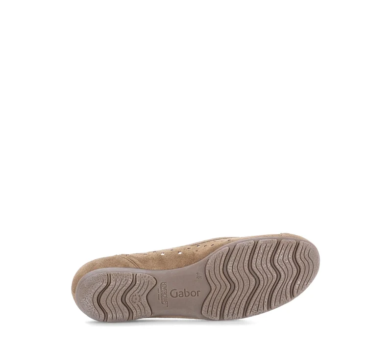 Ballerines perforées Cognac en Nubuck