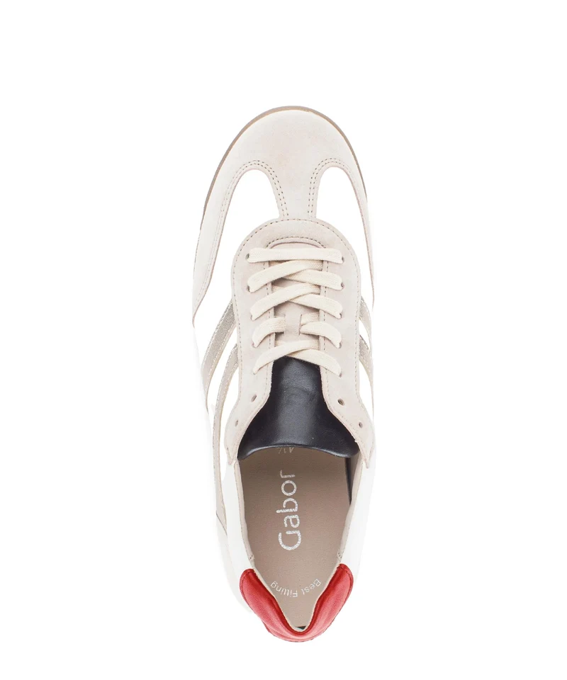 Baskets blanches en cuir et nubuck