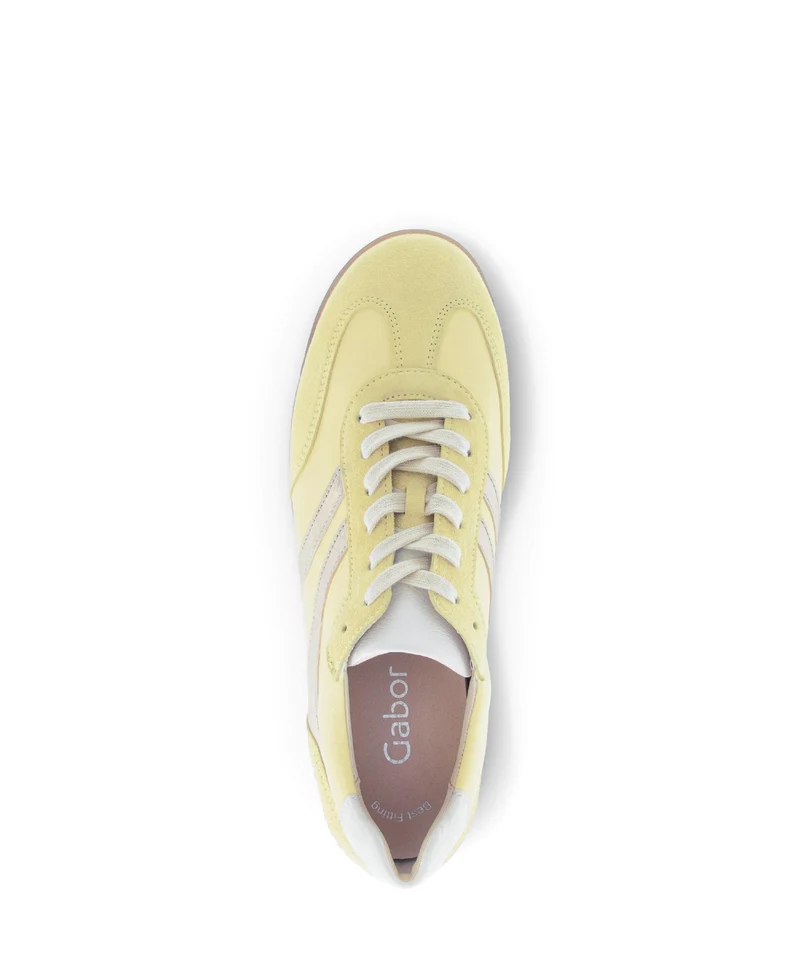 Baskets jaunes en cuir et nubuck