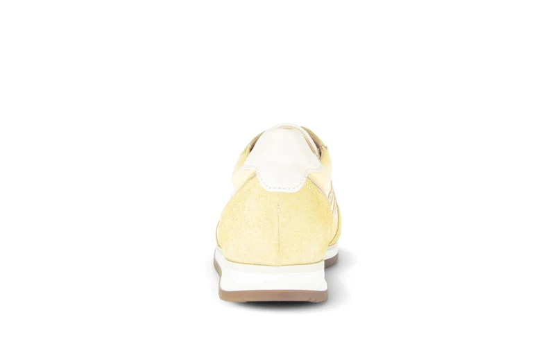 Baskets jaunes en cuir et nubuck