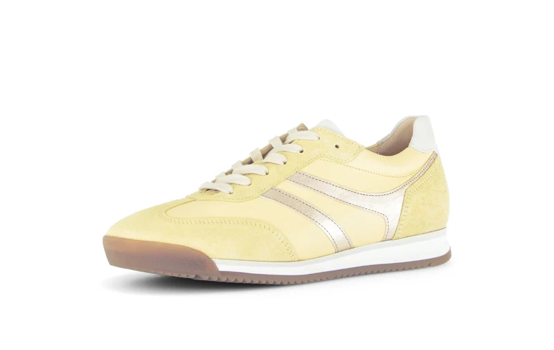 Baskets jaunes en cuir et nubuck