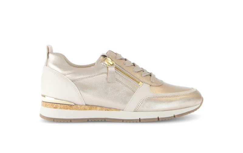 Baskets beiges en cuir