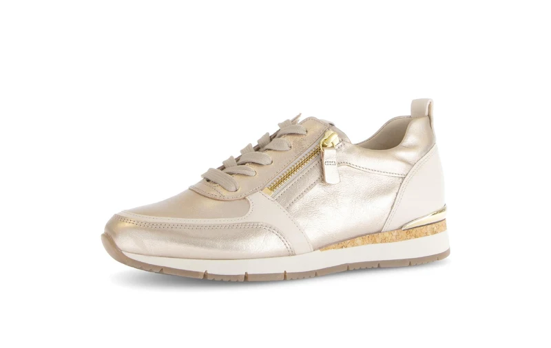Baskets beiges en cuir