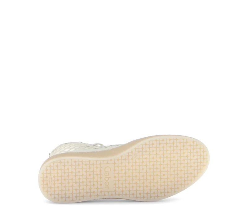 Baskets montantes crème en cuir (ajourées sur le côté)