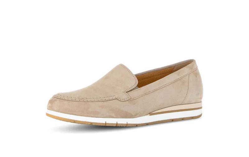 Mocassins beiges en nubuck