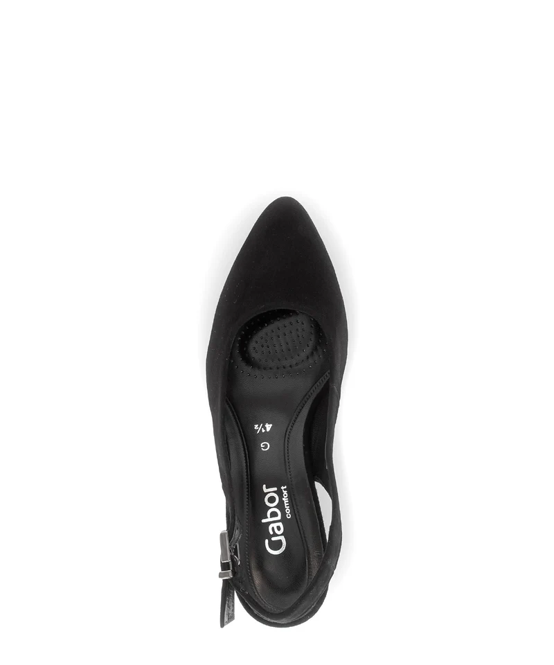Escarpins brides arrière noires en nubuck