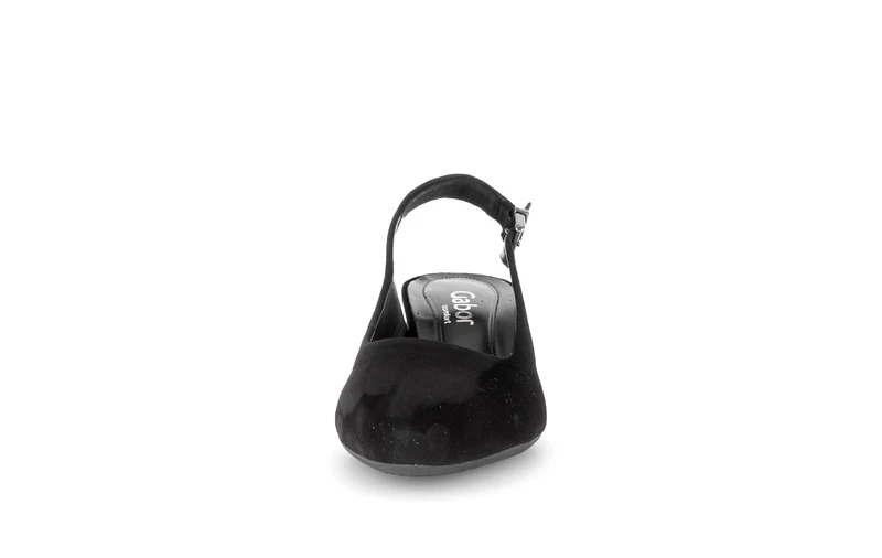 Escarpins brides arrière noires en nubuck