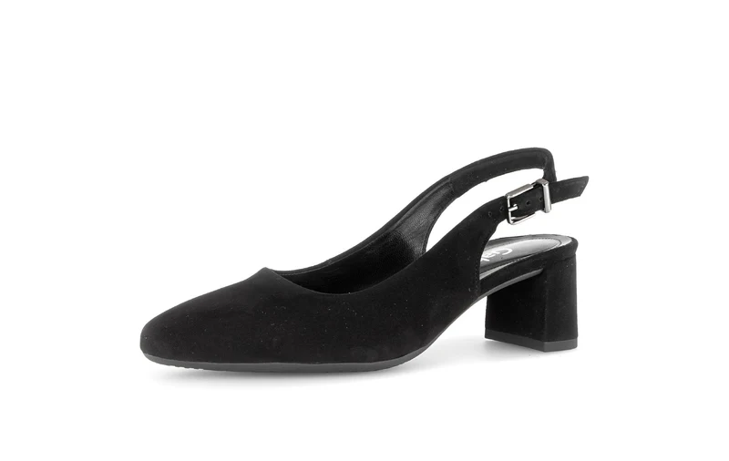 Escarpins brides arrière noires en nubuck