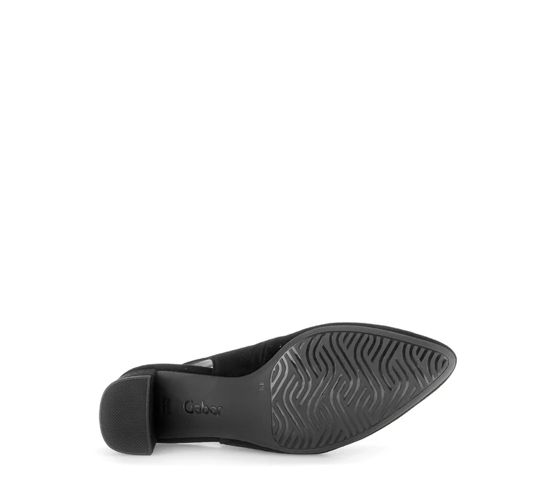 Escarpins brides arrière noires en nubuck