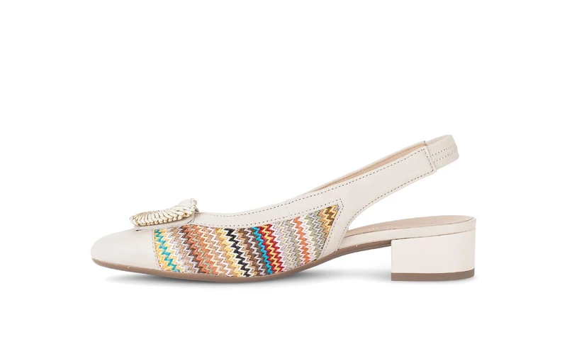 Escarpins brides arrière beiges en cuir