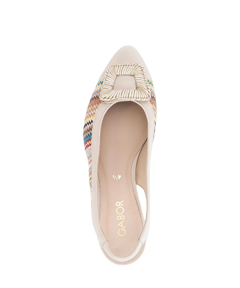 Escarpins brides arrière beiges en cuir