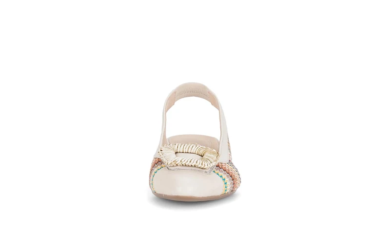 Escarpins brides arrière beiges en cuir
