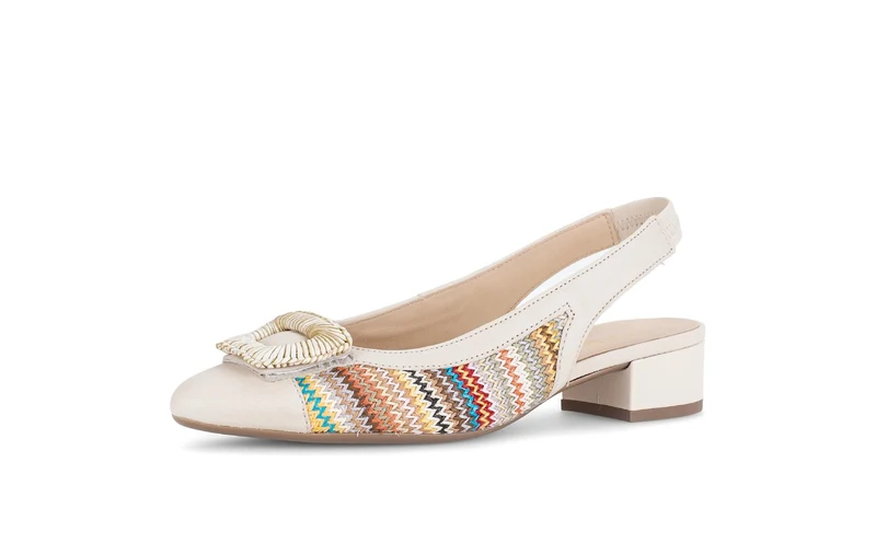 Escarpins brides arrière beiges en cuir