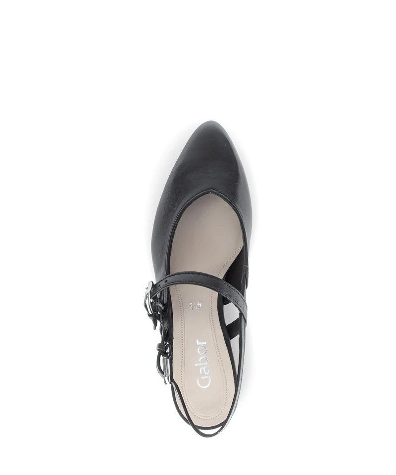 Brides arrière noires en cuir