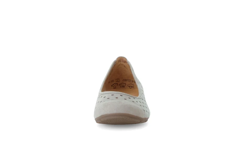 Ballerines perforées beiges en Nubuck