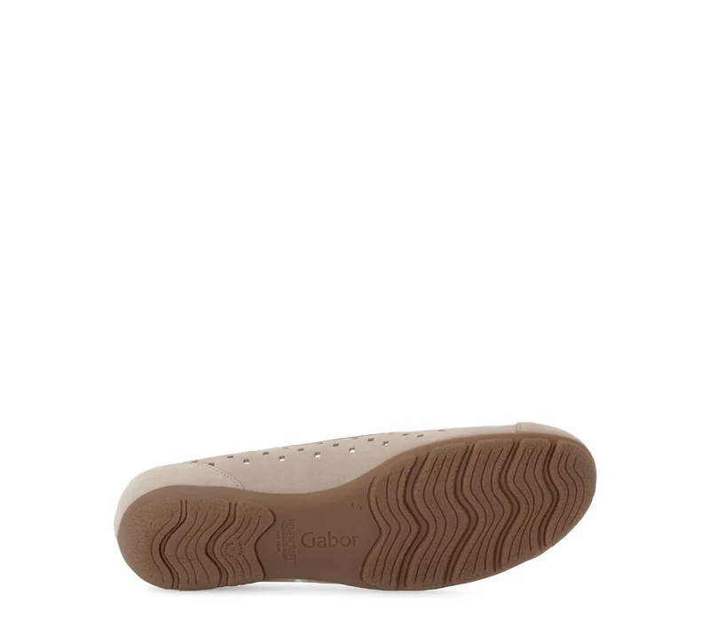 Ballerines perforées beiges en Nubuck