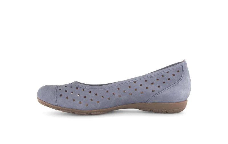 Ballerines perforées bleues en Nubuck