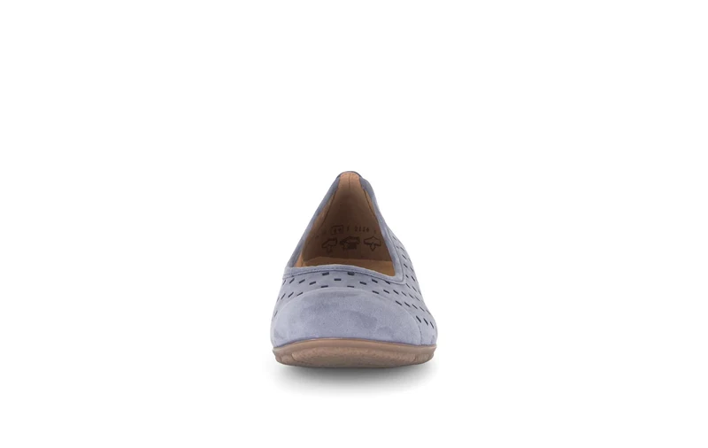 Ballerines perforées bleues en Nubuck