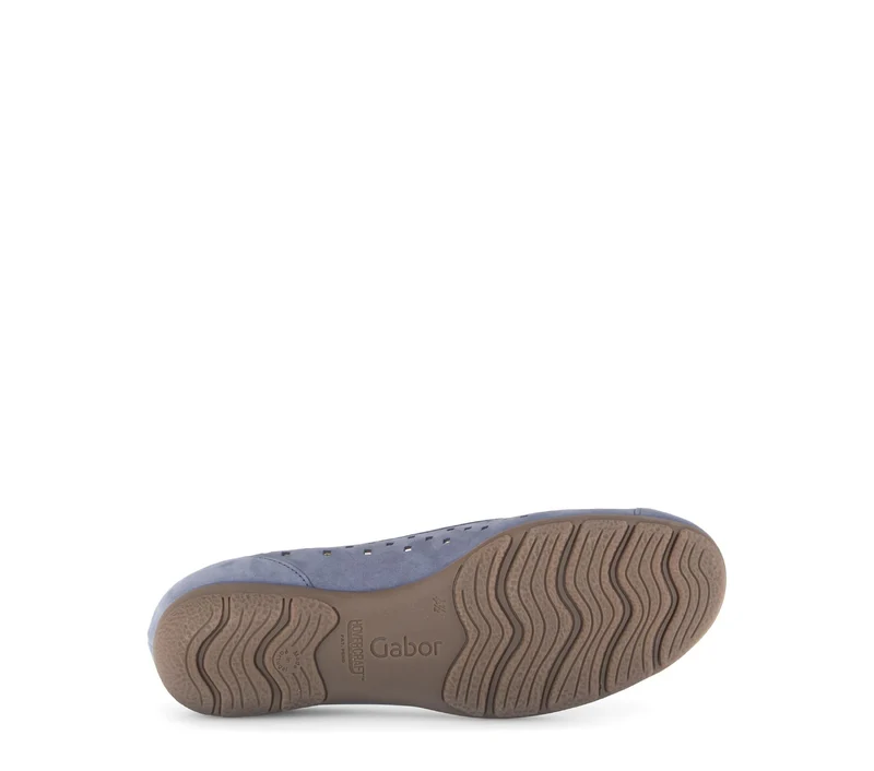Ballerines perforées bleues en Nubuck