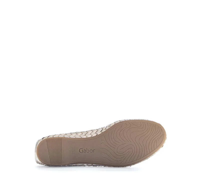 Ballerines dorées en cuir tressé