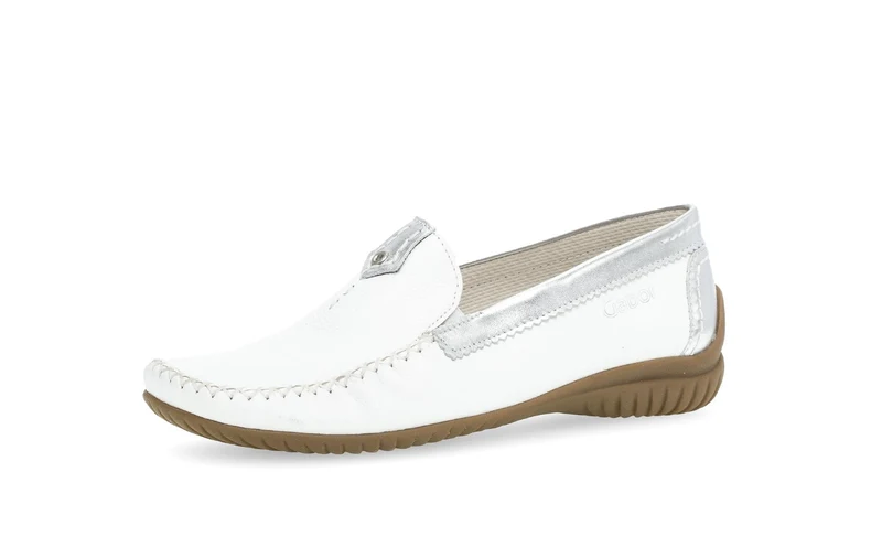 Mocassins blancs en cuir