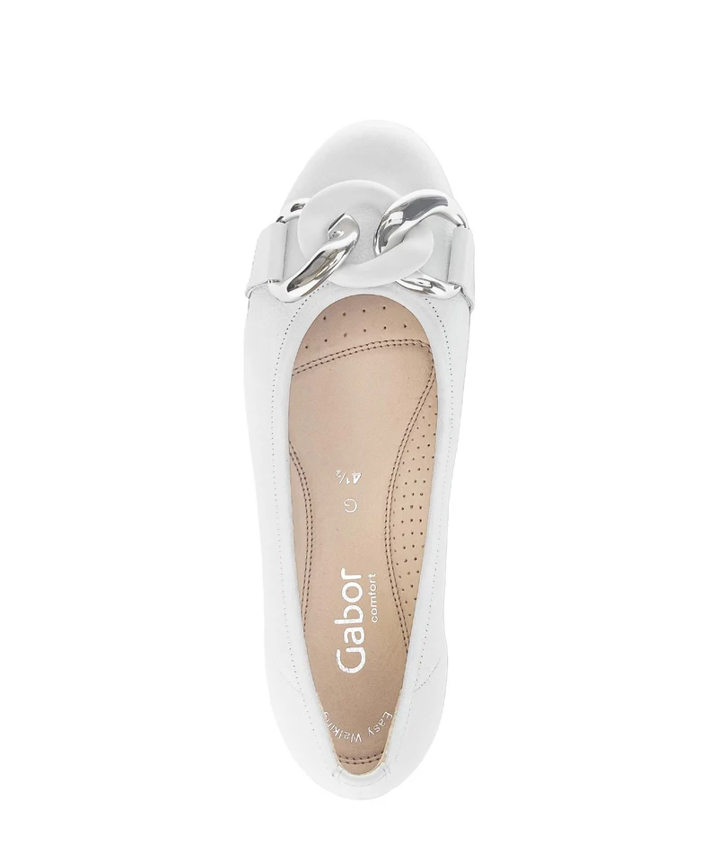 Ballerines blanches en cuir
