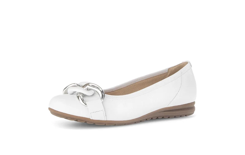 Ballerines blanches en cuir
