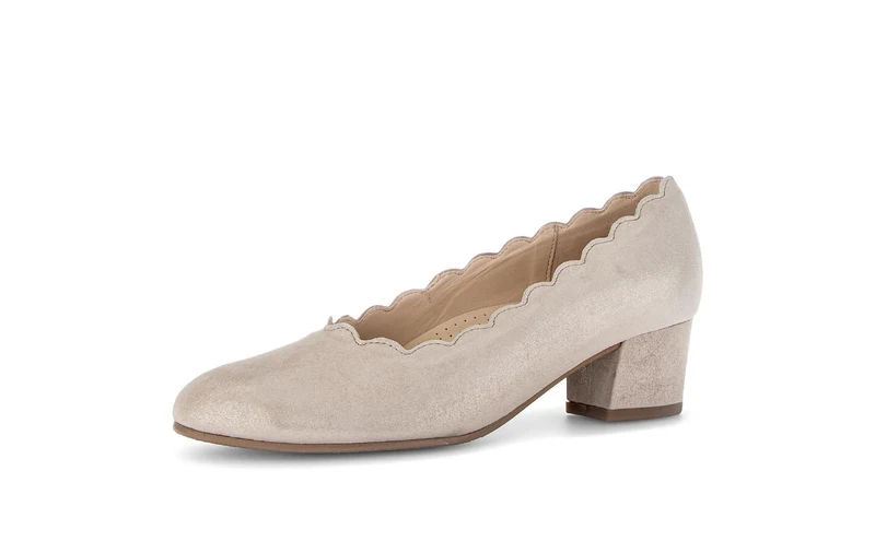 Escarpins beiges en nubuck irisé