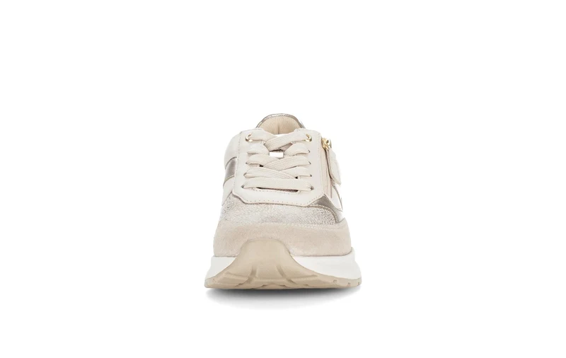 Baskets beiges en cuir (adaptée Hallux Valgus)