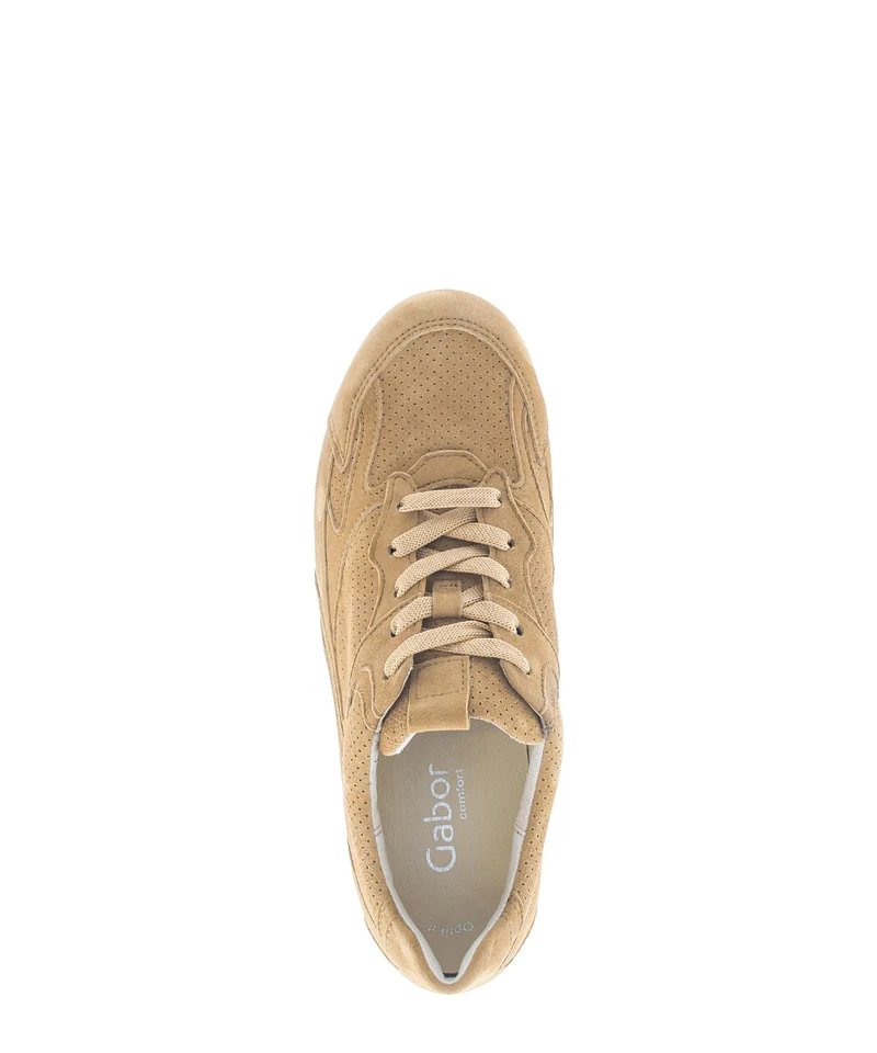 Baskets beige en cuir