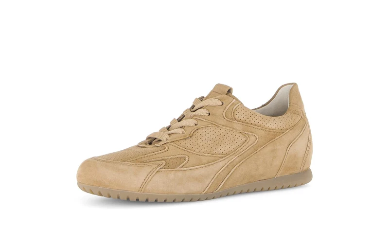 Baskets beige en cuir