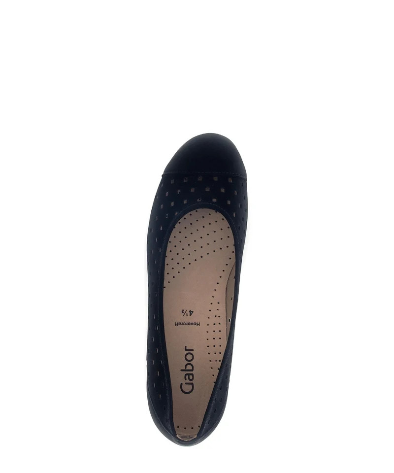 Ballerines perforées noires en Nubuck