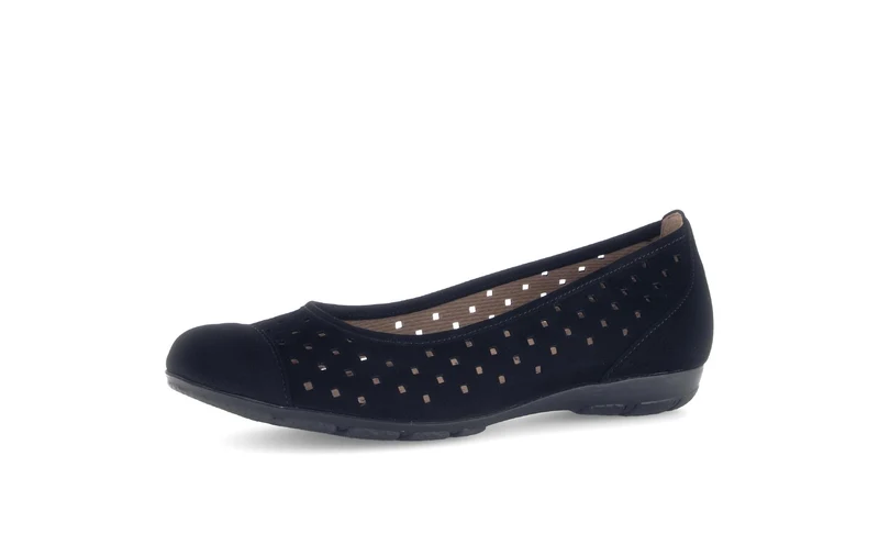 Ballerines perforées noires en Nubuck