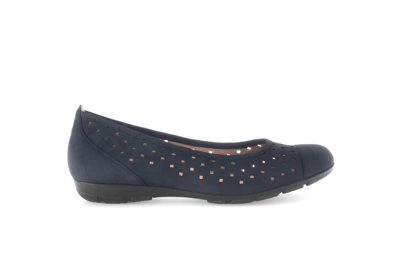 Ballerines perforées bleues en Nubuck